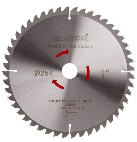 Metabo 6.28061 Circular Saw Blade 254mm x 30mm x 48T