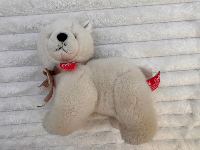 Pia Pia Club by Heinrich Bauer Germany white Bear Plush approx. 19 cm. Used Please see photos