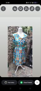 vintage 1960s satin print tunic dress with original belt size M