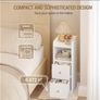 Set of 2 White Bedside Tables  Adjustable Drawers Image 2