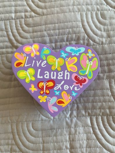 Beautiful ornate small jewellery box - Live Laugh Love