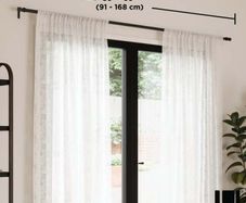 New Expandable Curtain Pole Umbra Matte Black (91-168 cm)
