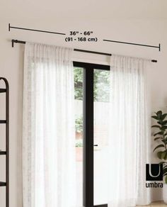 New Expandable Curtain Pole Umbra Matte Black (91-168 cm)