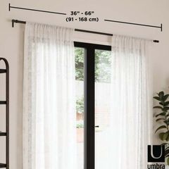 New Expandable Curtain Pole Umbra Matte Black (91-168 cm)