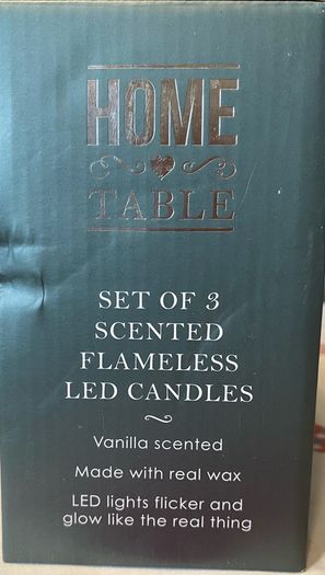 Set Of 3 Vanilla Scented Flameless Led Candles