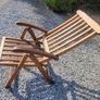 Teak Garden extending table and 6 reclining armchairs Image 3