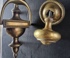 solid brass knocker and pull knob
