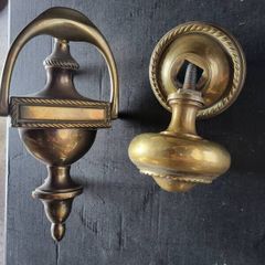 solid brass knocker and pull knob