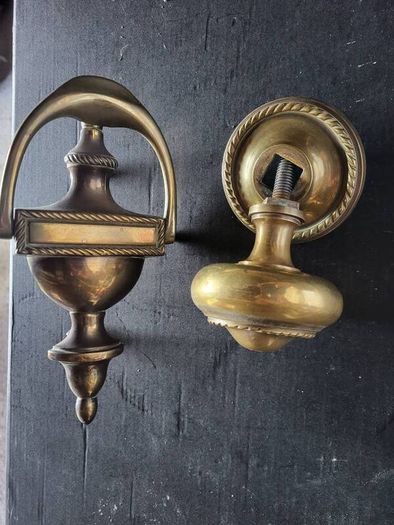 solid brass knocker and pull knob