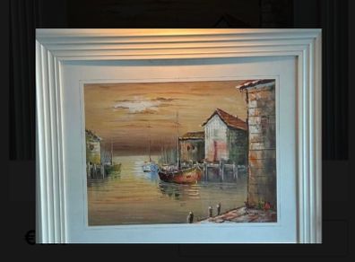 Large portrait vintage harbour