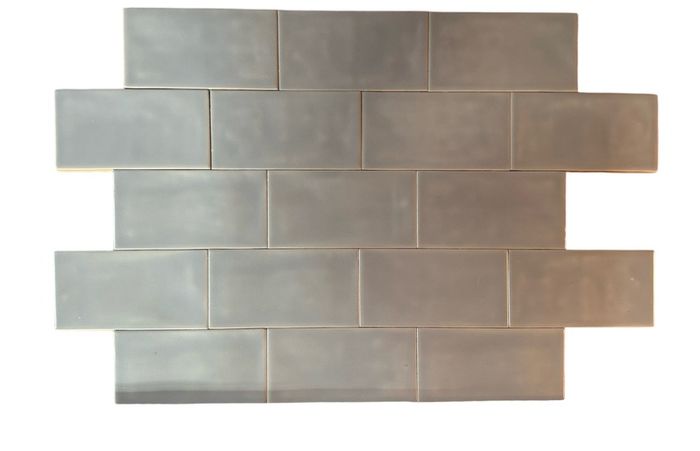 Grey Gloss Kitchen Wall Tile To Clear