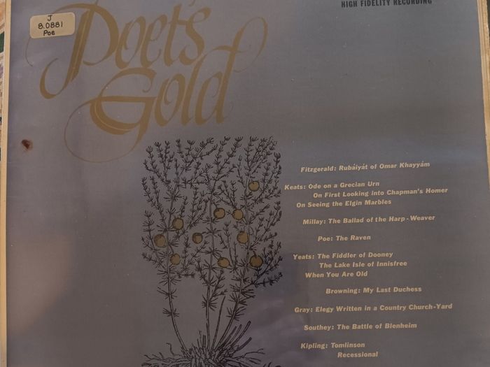 Poet's Gold LP 1955 - Helen Hayes/Raymond Massey/Thomas Mitchell
