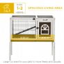 Wooden Rabbit Hutch, Guinea Pig Cage, with Removable Tray, Openable Roof Image 3