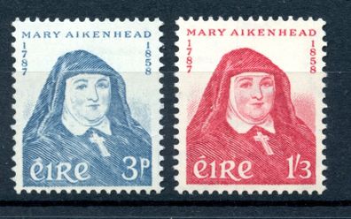 Ireland 1958 - Scott # 167-168 Mother Mary Aikenhead, Catalogue Value 26.00 Euro, Complete Set : Mint Never Hinged - FREE POSTAGE