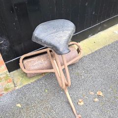 Vintage Garden Roller with Seat  Rustic  Decorative Piece