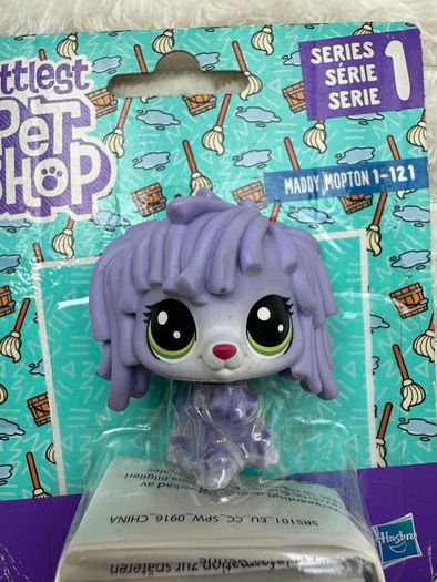 Littlest Pet Shop LPS Purple Komondor Dog Mop Maddy Mopton 1-121 DIRty Please see Pictures
