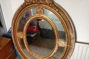 1890s victorian era gilt plate mirror with salamander