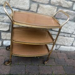 Vintage 1970s hostess cocktail trolley