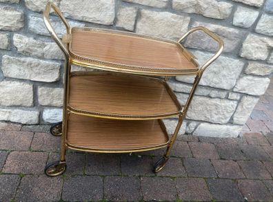 Vintage 1970s hostess cocktail trolley