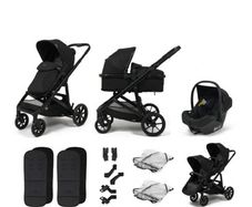 Zummi Strive Single-to-Double Travel System with EnfaSafe i-Size R129 Car Seat Midnight