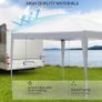 3 x 3m Pop Up Gazebo, No Side Walls, for Parties, Picnic, with Carrying Bag, White Image 6