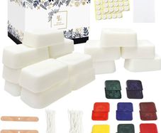 FREE P&P Candle Making Kit,Candle Making Supplies,960g Soy Wax for Making Candle,30pcs Candle Wicks 40 Stickers,8 Color Dye Wax, Magic Paper, DIY Candle Making Kits for Adults Beginners Magic Color Candle Kits