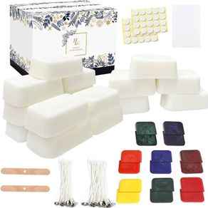 FREE P&P Candle Making Kit,Candle Making Supplies,960g Soy Wax for Making Candle,30pcs Candle Wicks 40 Stickers,8 Color Dye Wax, Magic Paper, DIY Candle Making Kits for Adults Beginners Magic Color Candle Kits