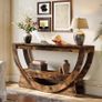 160cm Console Table, 2-Tier Hallway Table with Shelves, Rustic Wooden Sofa Table, Narrow Entryway Table for Living Room, Entrance & Foyer Image 5