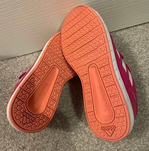 Pink Velcro adidas shoes 2uk
