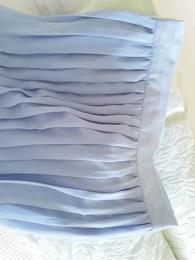 Baby Blue Midi Pleated Skirt - Size 6