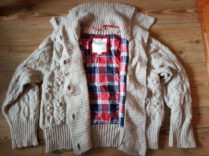 Diesel Wool Jumper Cardigan Size M / 12  brown beige