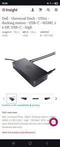Dell Universal Dock UD22 . Brand New, Sealed
