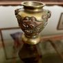 An Antique Japanese Meiji Period Brass And Copper Miniature Vase Image 4
