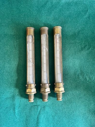 Antique Steam Engine Thermometer Gauges