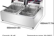12L Deep Fryer Stainless Steel Commercial 5000w Double Tank Electric Chip Fryer 220v