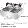 220v Commercial Deep Fryer 2X6L Double Tank Deep Fat Fryer Stainless Steel Chip Fryer 2500W+2500W With Lids Image 7