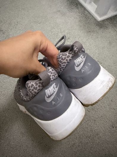 Nike Air Max Grey Leopard Print Running Shoes - Animal Print Athletic Sneakers