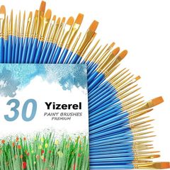 NEW SALE | 30 pcs Nylon Hair Brushes for Acrylic Oil Watercolor Painting Artist Professional Painting Kits