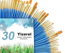 3 Pack Paint Brush Set, 30 pcs Nylon Hair Brushes for Acrylic Oil Watercolor Painting Artist Professional Painting Kits