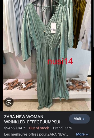 Zara Full Length Wrinkle Effect Jumpsuit