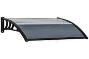 Door Canopy Awning Outdoor Window Rain Shelter Cover for Front/Back Door Porch Black 100 x 75cm