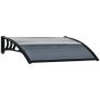 Door Canopy Awning Outdoor Window Rain Shelter Cover for Front/Back Door Porch Black 100 x 75cm Image 6