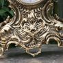 Vintage Ornate gold / brass Mantle Clock with Jousting Knight on Horse. Portugal Quartz. Image 3