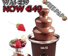 NEW SALE | Large Size Stainless Steel Chocolate Fountain Fondue Set Electric 3-Tier Machine with Hot Melting Pot Base