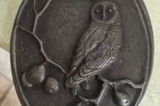 Wild Goose Studio Owl Wall Plaque. Celtic Art. Hand Cold Cast. Ireland. 18cm.