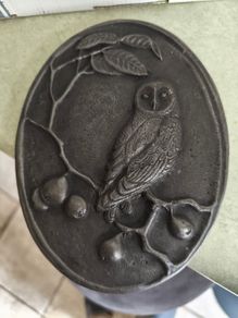 Wild Goose Studio Owl Wall Plaque. Celtic Art. Hand Cold Cast. Ireland. 18cm.