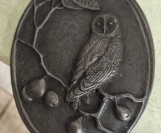 Wild Goose Studio Owl Wall Plaque. Celtic Art. Hand Cold Cast. Ireland. 18cm.