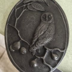 Wild Goose Studio Owl Wall Plaque. Celtic Art. Hand Cold Cast. Ireland. 18cm.