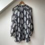 Mint Velvet Grey Abstract Print Flared Mini Dress Size M Image 8