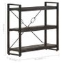 3-Tier Bookcase Black 90x30x80 cm Solid Mango Wood Image 5